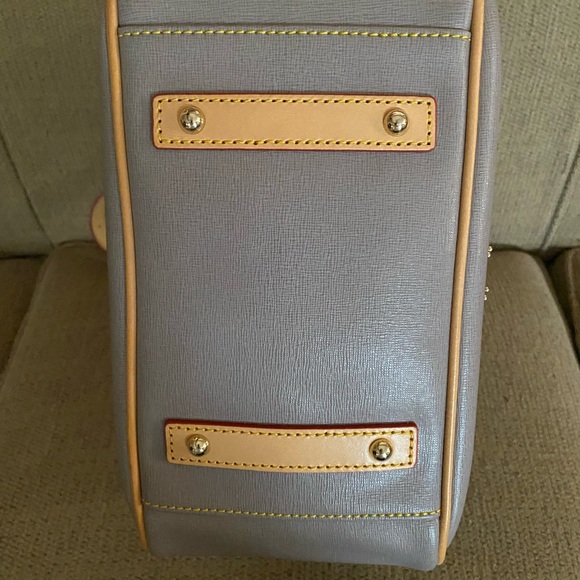 Dooney & Bourke Gray and Tan Leather Tote Bag - Picture 3 of 9